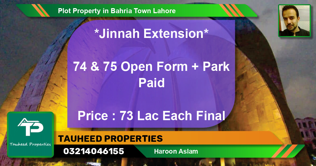 Residential Plot for Sale in Bahria Town, Lahore - (BP-84942)