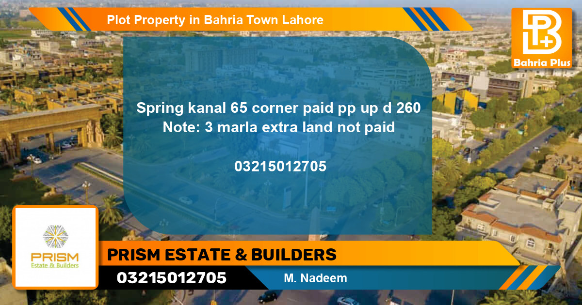 Residential Plot for Sale in Bahria Town, Lahore - (BP-84946)