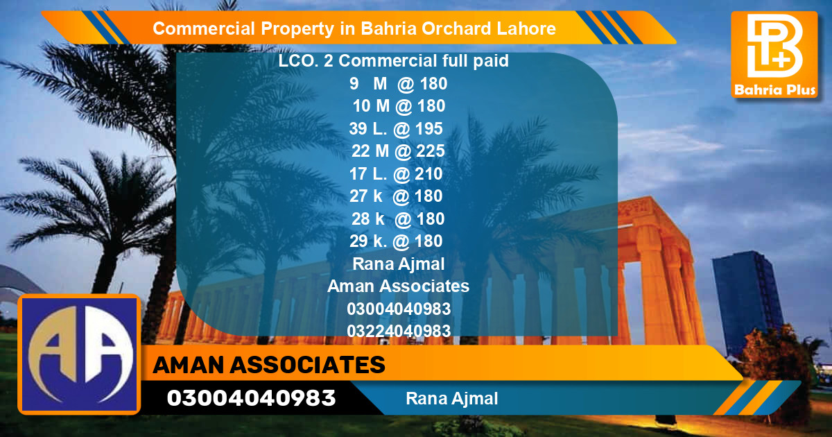 Commercial Property for Sale in Bahria Orchard, Lahore - (BP-84953)