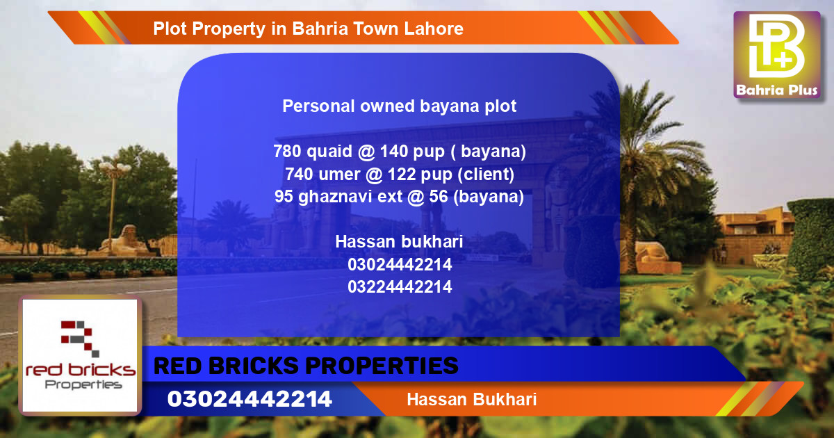 Residential Plot for Sale in Bahria Town, Lahore - (BP-84969)