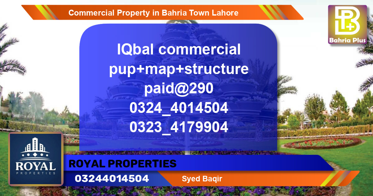 Commercial Property for Sale in Bahria Town, Lahore - (BP-84983)