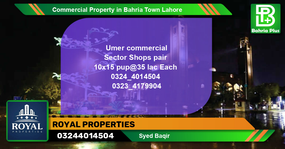 Commercial Property for Sale in Bahria Town, Lahore - (BP-84984)