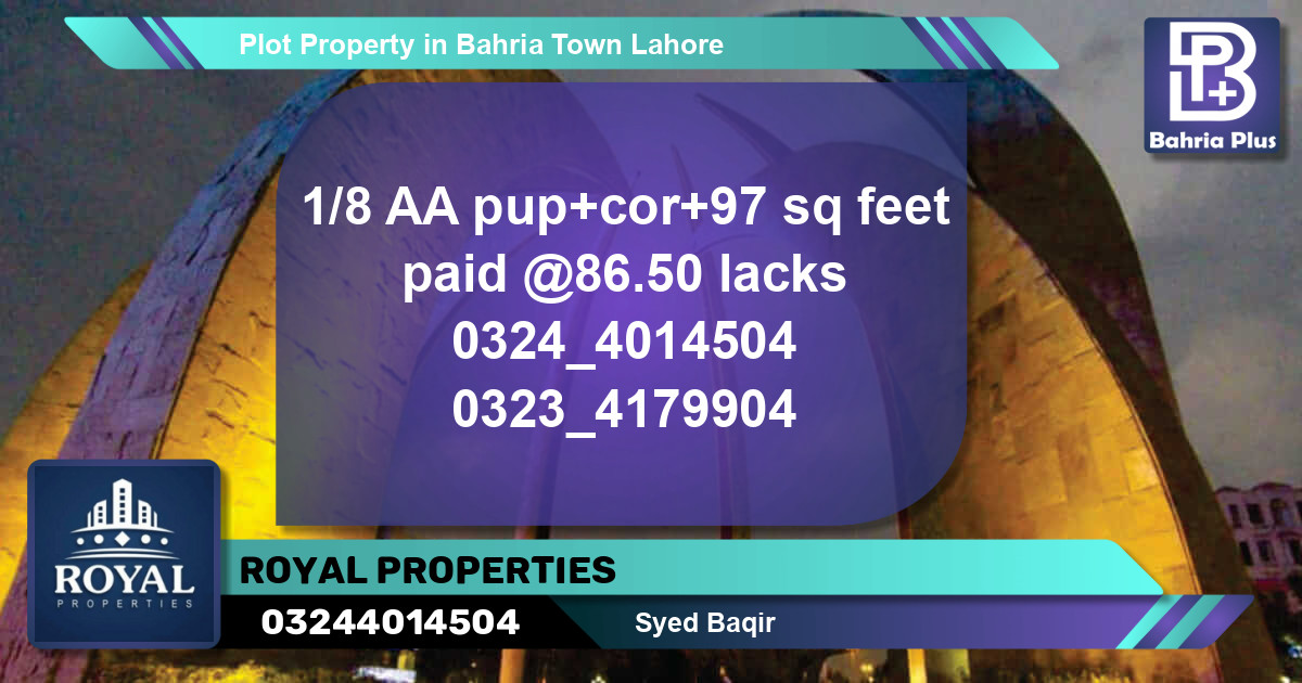 Residential Plot for Sale in Bahria Town, Lahore - (BP-84987)