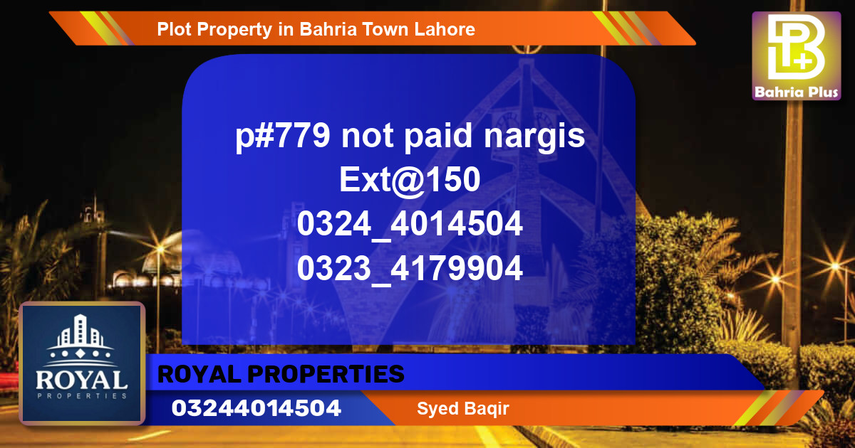 Residential Plot for Sale in Bahria Town, Lahore - (BP-84989)