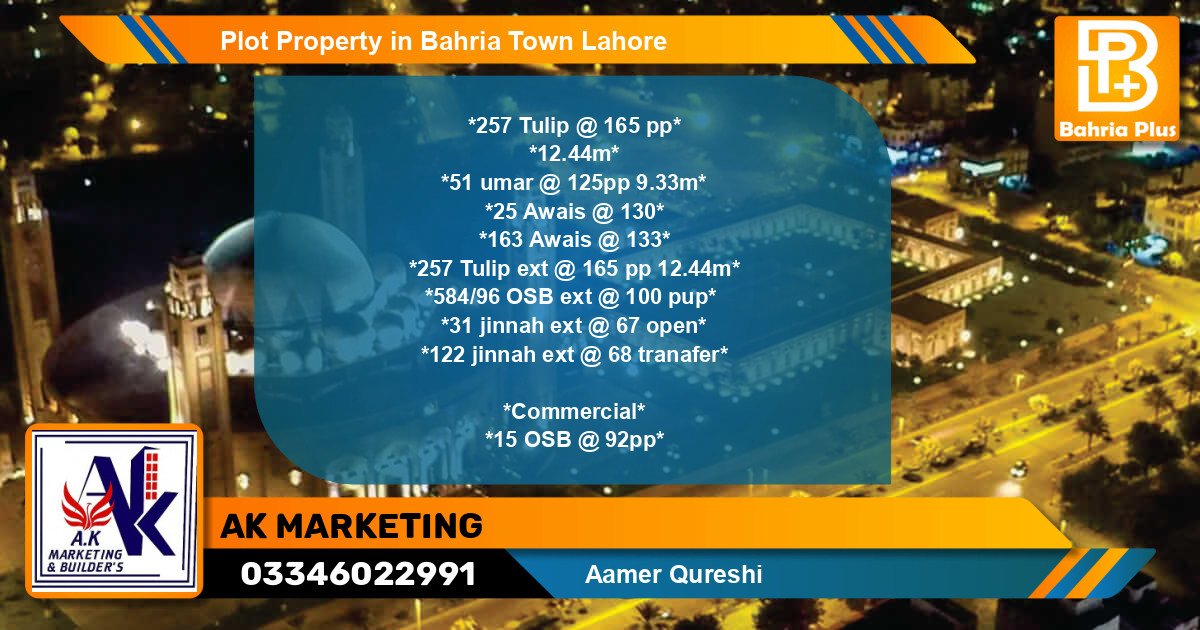 Commercial Plot for Sale in Bahria Town, Lahore - (BP-84992)