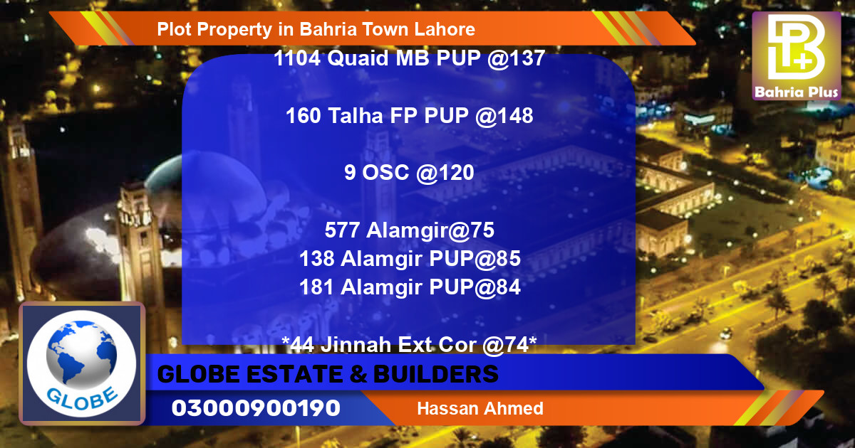 Residential Plot for Sale in Bahria Town, Lahore - (BP-85012)