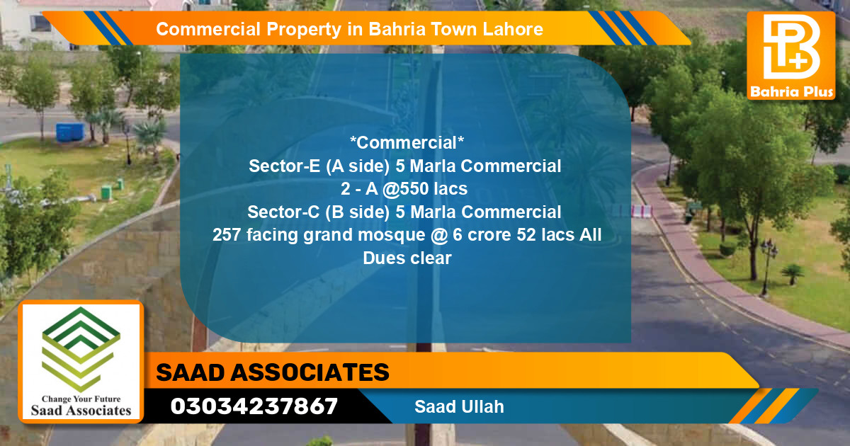 Commercial Property for Sale in Bahria Town, Lahore - (BP-85024)