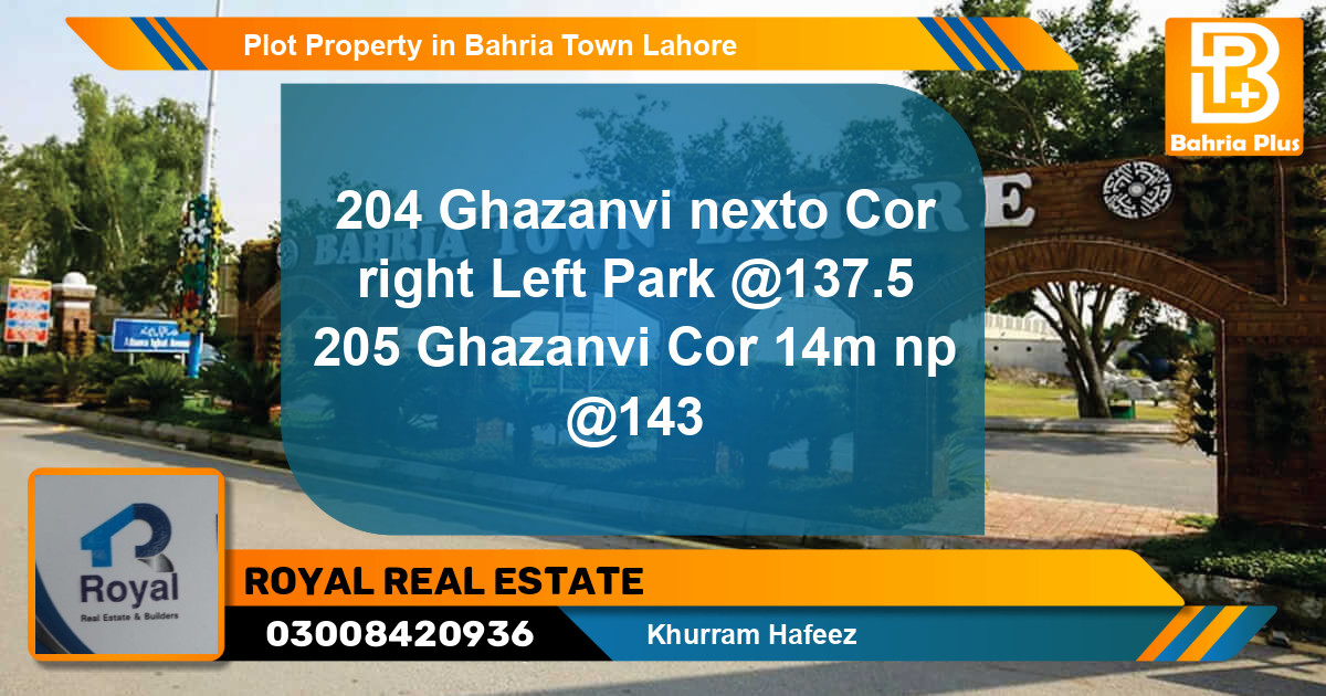 Residential Plot for Sale in Bahria Town, Lahore - (BP-85032)