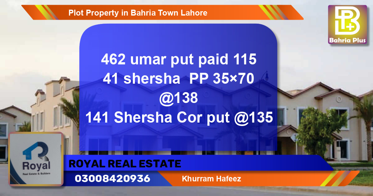 Residential Plot for Sale in Bahria Town, Lahore - (BP-85038)