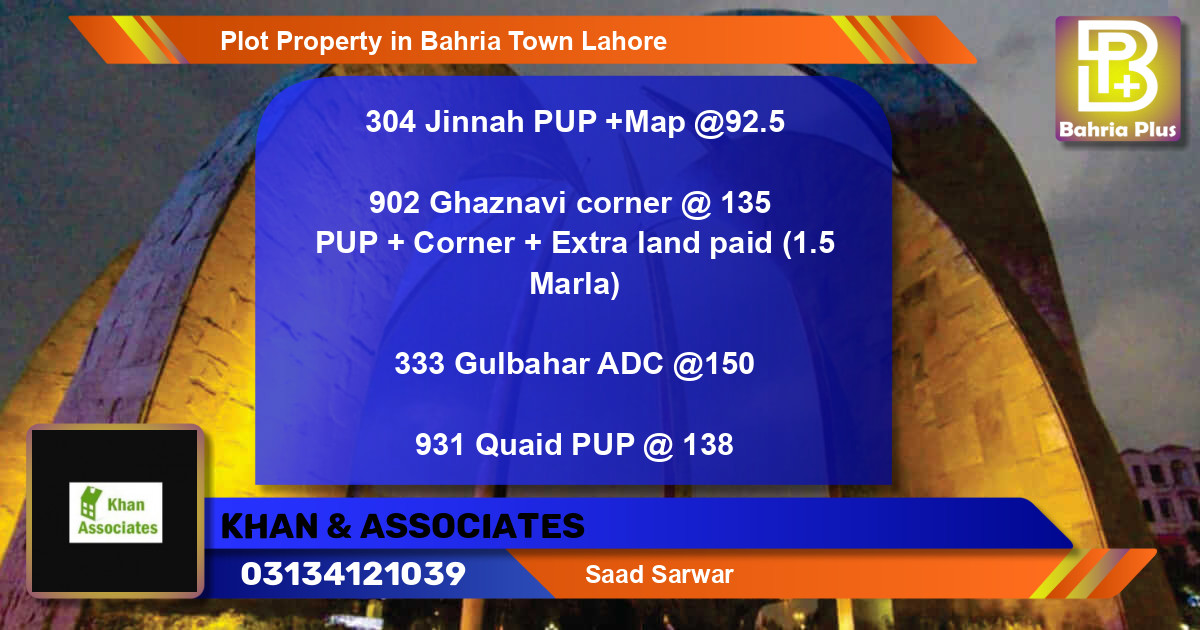 Residential Plot for Sale in Bahria Town, Lahore - (BP-85058)