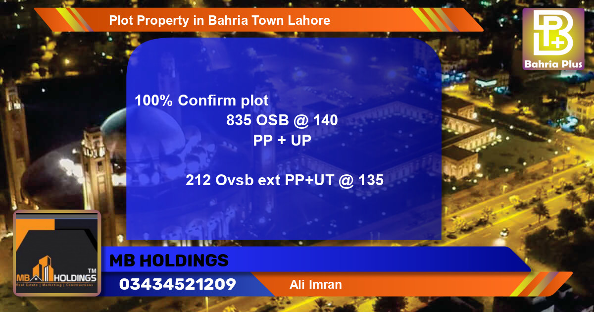 Residential Plot for Sale in Bahria Town, Lahore - (BP-85063)