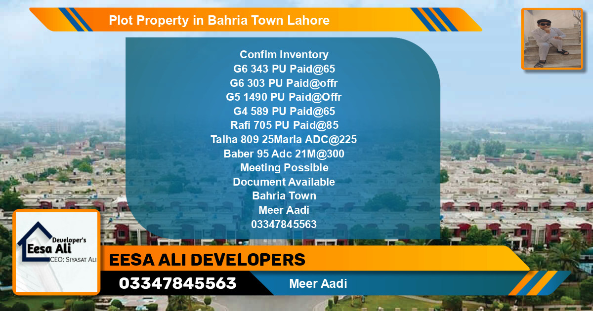 Residential Plot for Sale in Bahria Town, Lahore - (BP-85065)