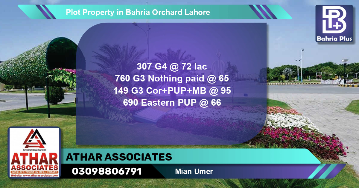 Residential Plot for Sale in Bahria Orchard, Lahore - (BP-85066)