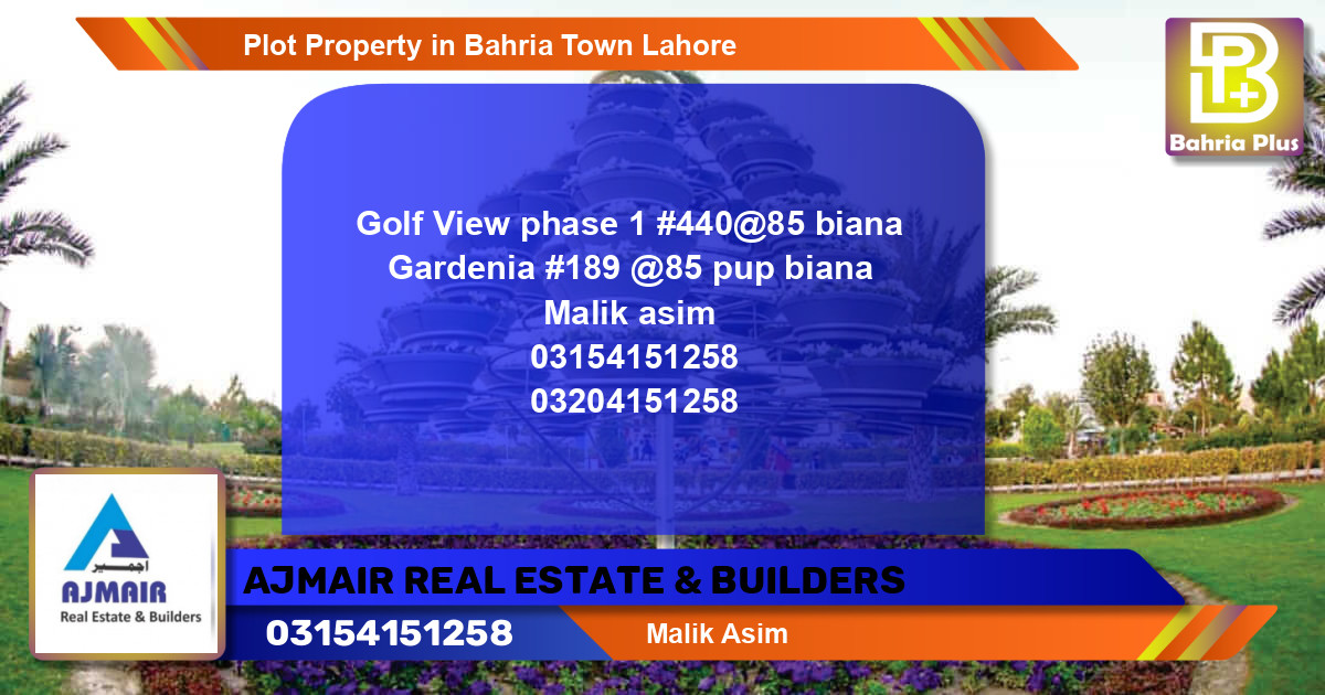 Residential Plot for Sale in Bahria Town, Lahore - (BP-85080)