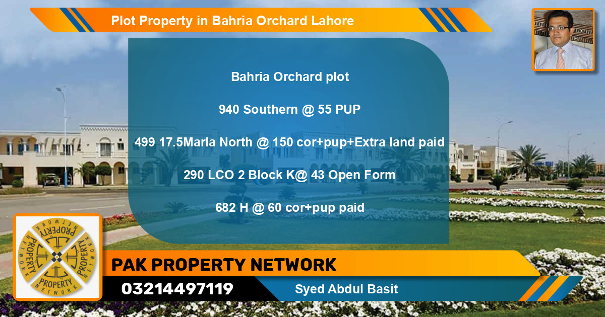 Residential Plot for Sale in Bahria Orchard, Lahore - (BP-85097)