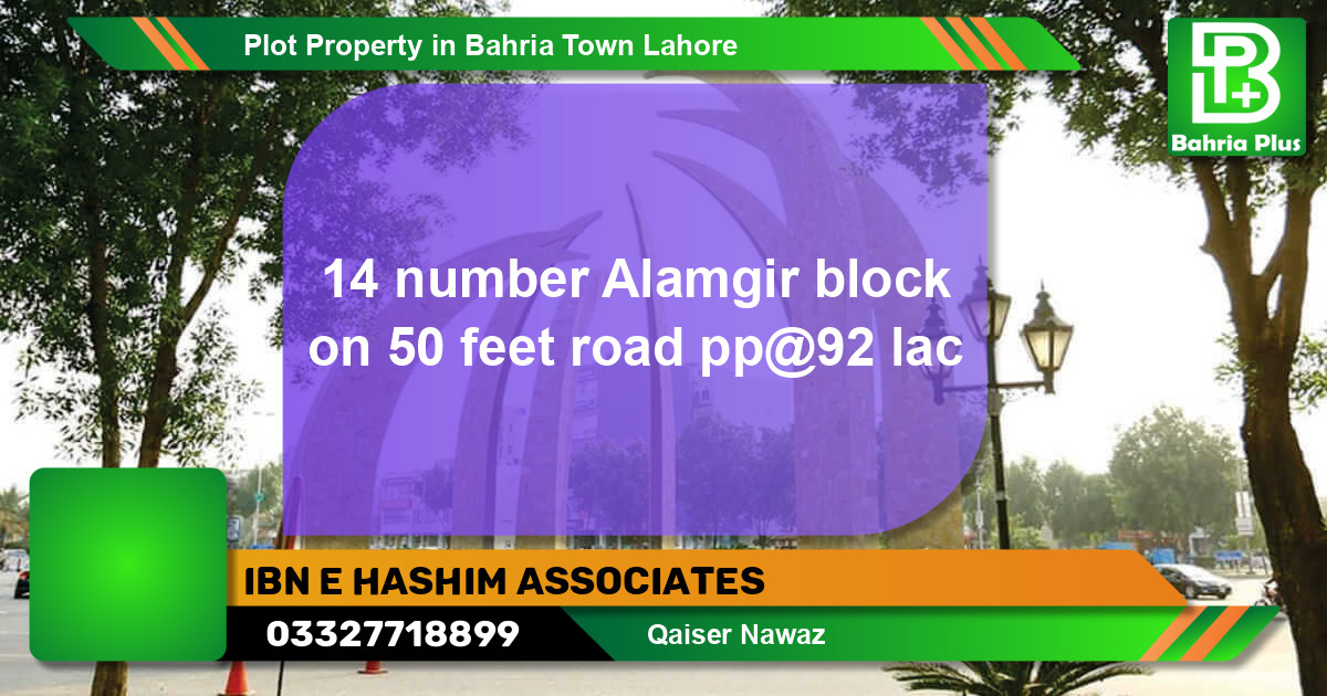 Residential Plot for Sale in Bahria Town, Lahore - (BP-85118)