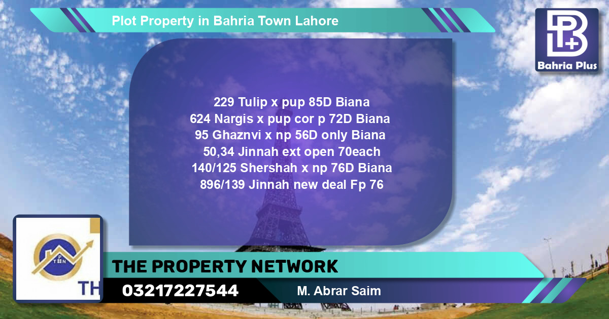 Residential Plot for Sale in Bahria Town, Lahore - (BP-85142)