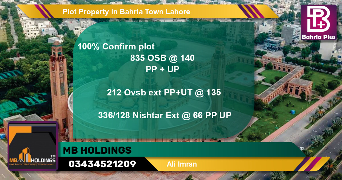 Residential Plot for Sale in Bahria Town, Lahore - (BP-85155)