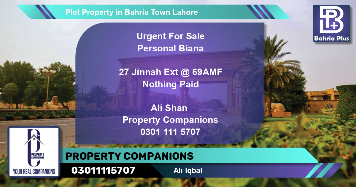 Residential Plot for Sale in Bahria Town, Lahore - (BP-85162)