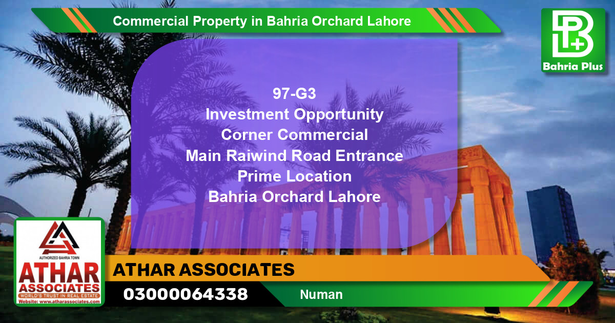 Commercial Property for Sale in Bahria Orchard, Lahore - (BP-85174)