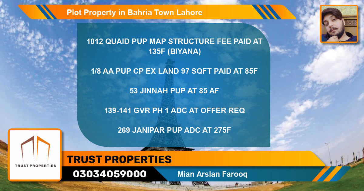 Residential Plot for Sale in Bahria Town, Lahore - (BP-85176)