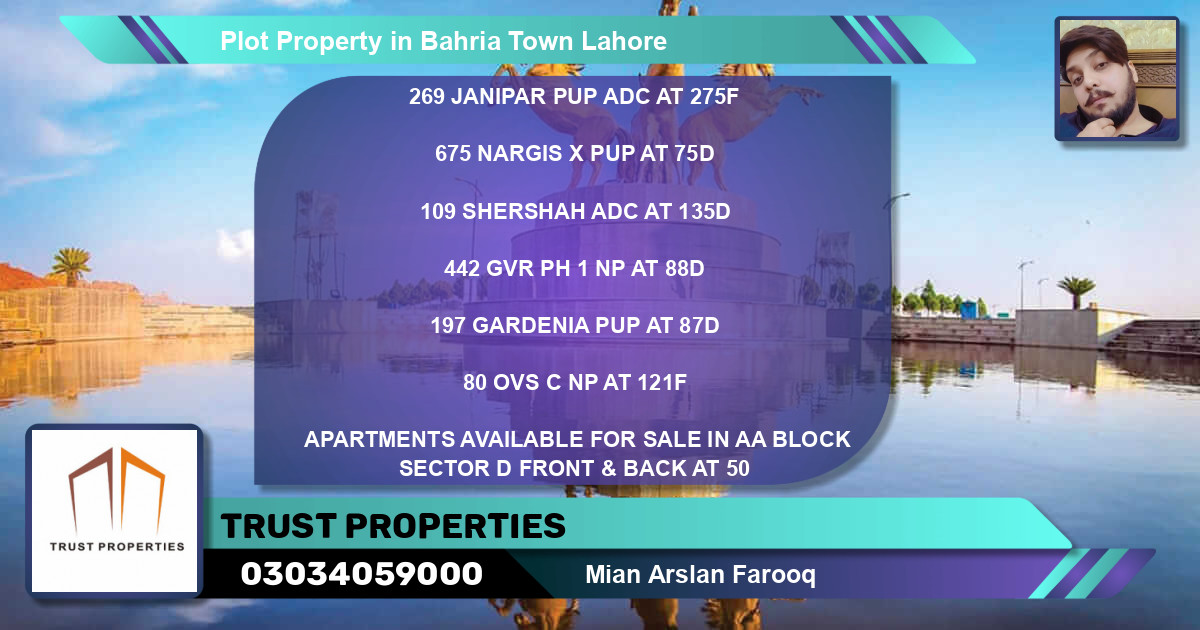 Residential Plot for Sale in Bahria Town, Lahore - (BP-85178)