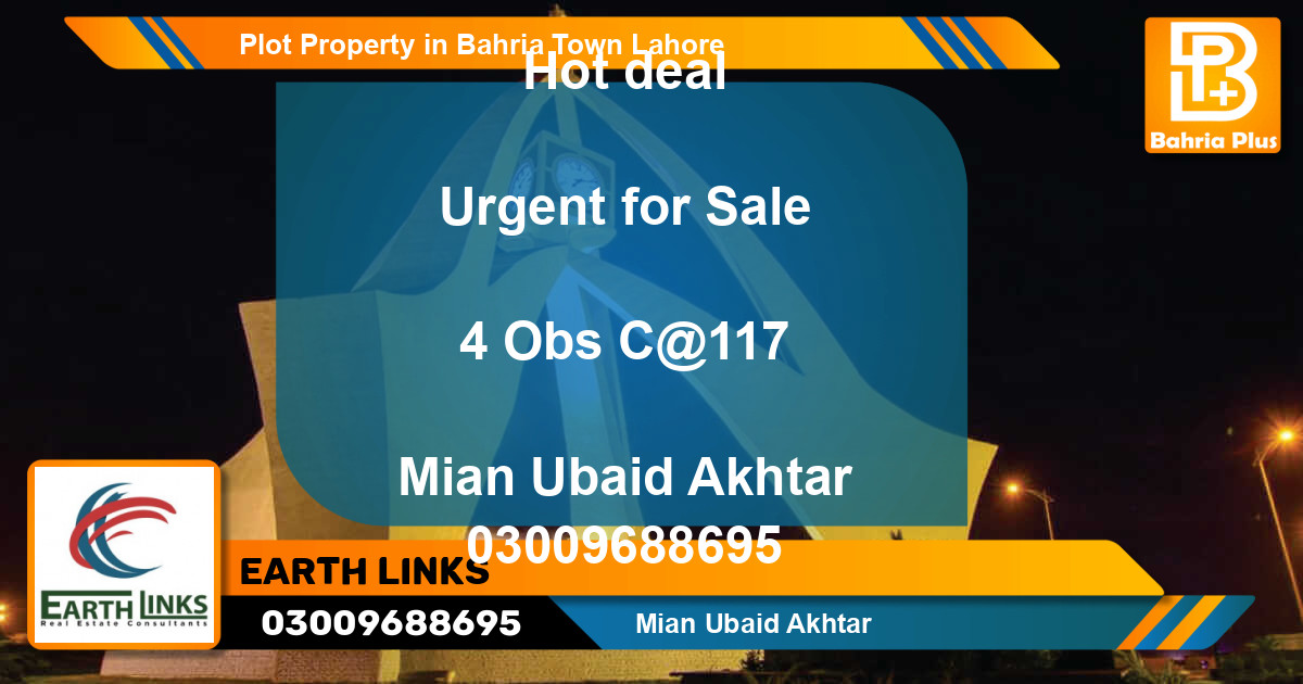 Residential Plot for Sale in Bahria Town, Lahore - (BP-85188)