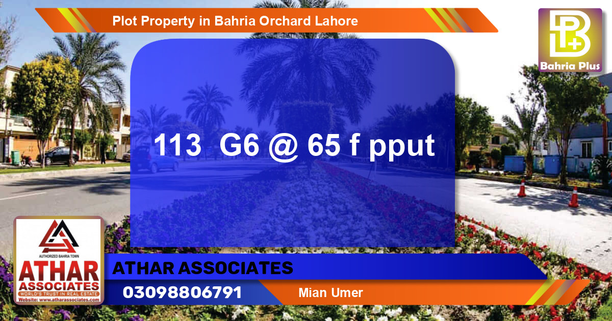 Residential Plot for Sale in Bahria Orchard, Lahore - (BP-85208)