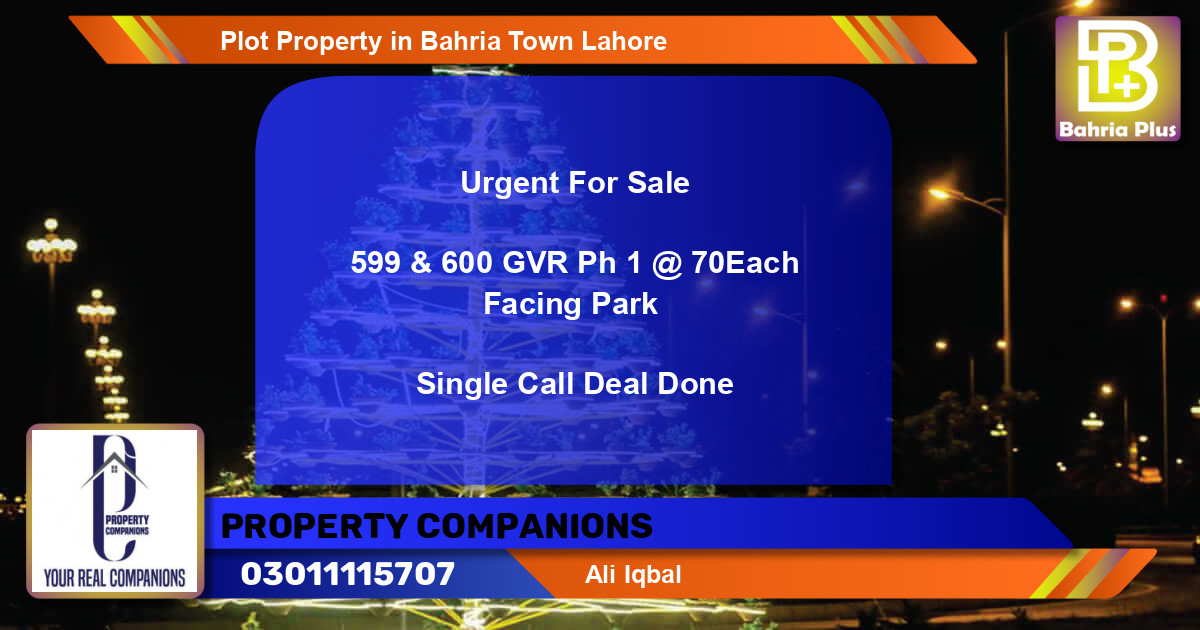 Residential Plot for Sale in Bahria Town, Lahore - (BP-85214)