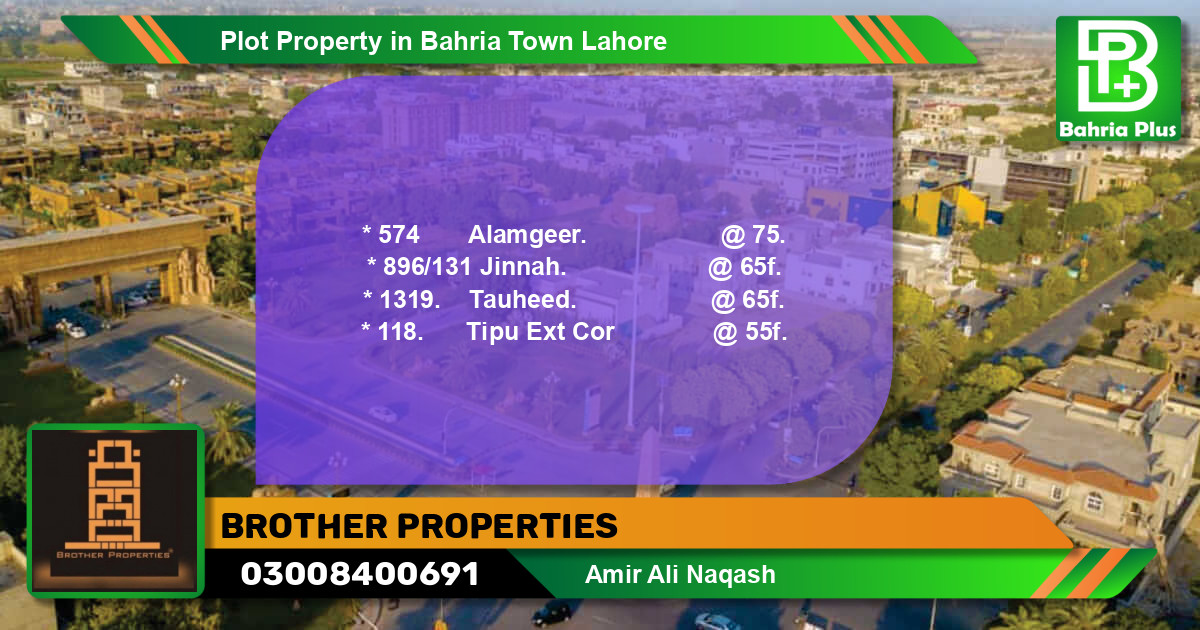 Residential Plot for Sale in Bahria Town, Lahore - (BP-85221)