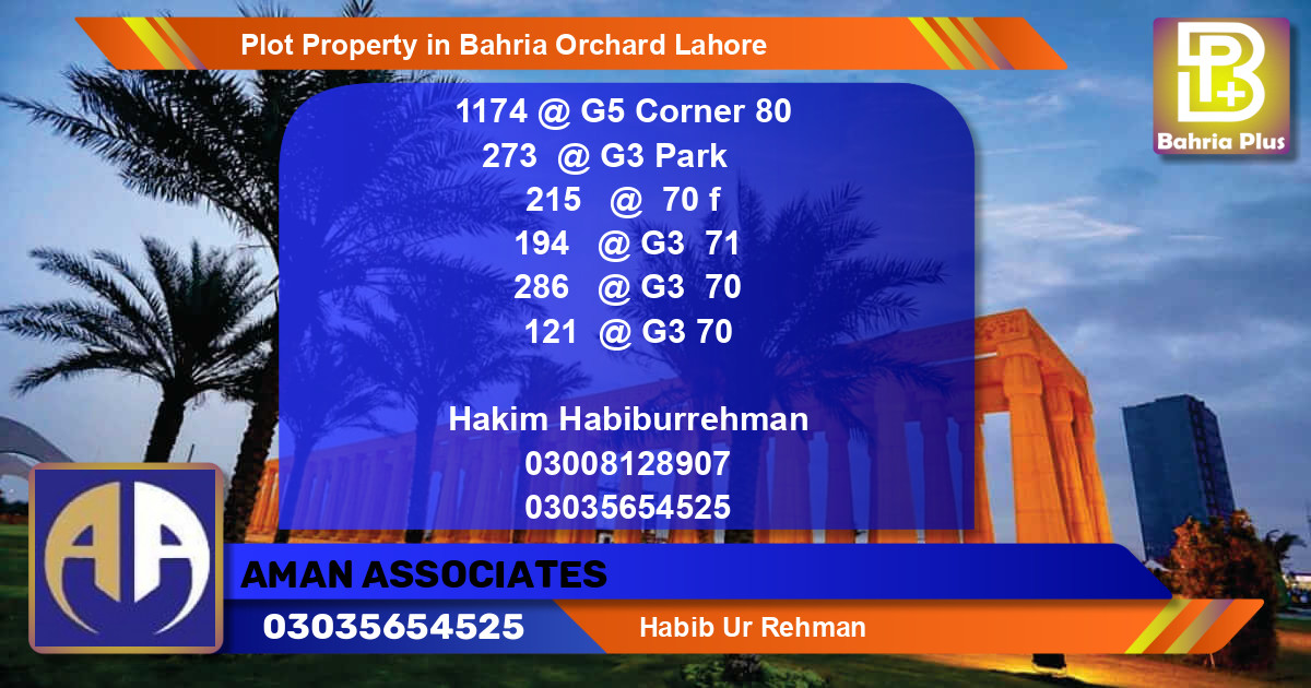 Residential Plot for Sale in Bahria Orchard, Lahore - (BP-85238)