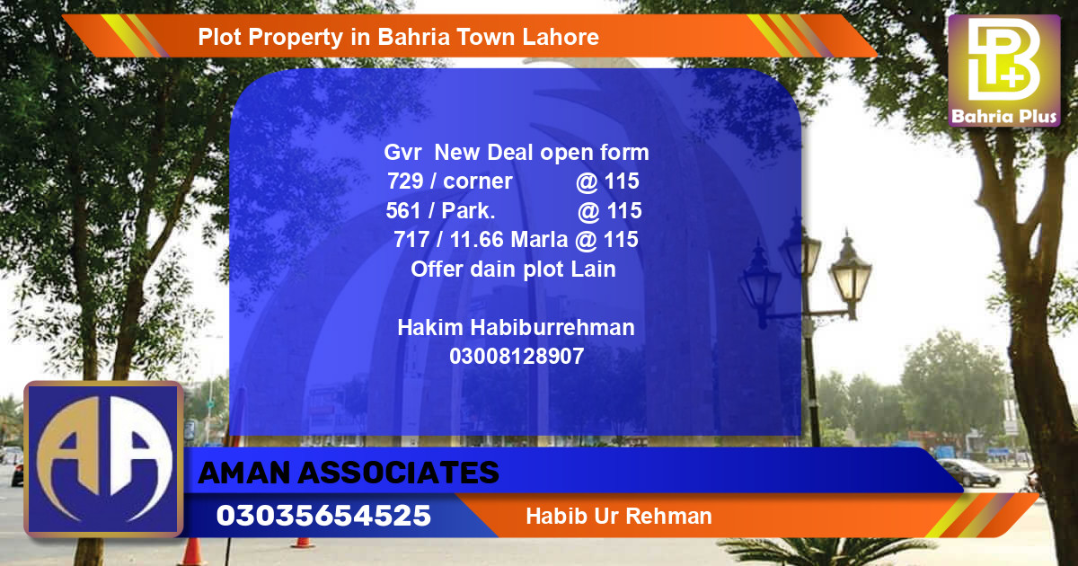 Residential Plot for Sale in Bahria Town, Lahore - (BP-85241)