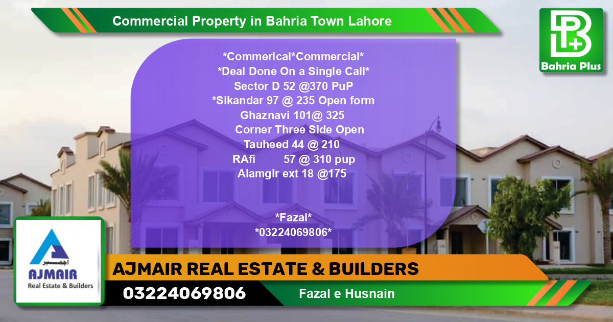 Commercial Property for Sale in Bahria Town, Lahore - (BP-85257)