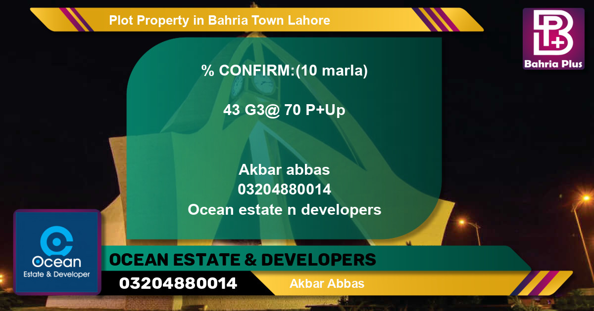 Residential Plot for Sale in Bahria Town, Lahore - (BP-85264)