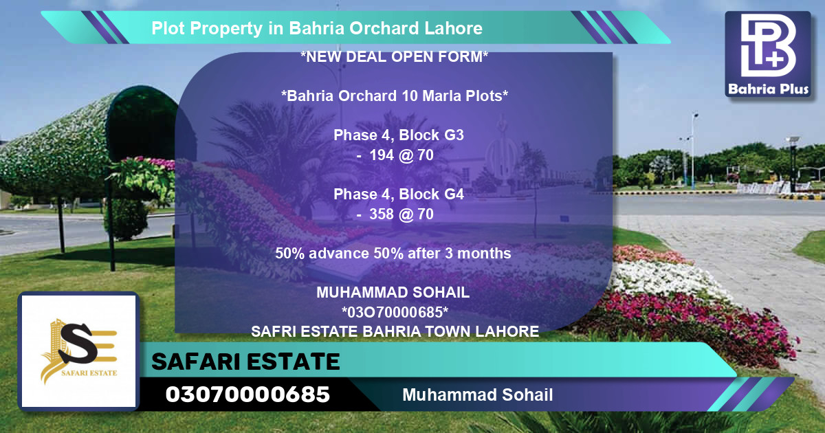 Residential Plot for Sale in Bahria Orchard, Lahore - (BP-85286)