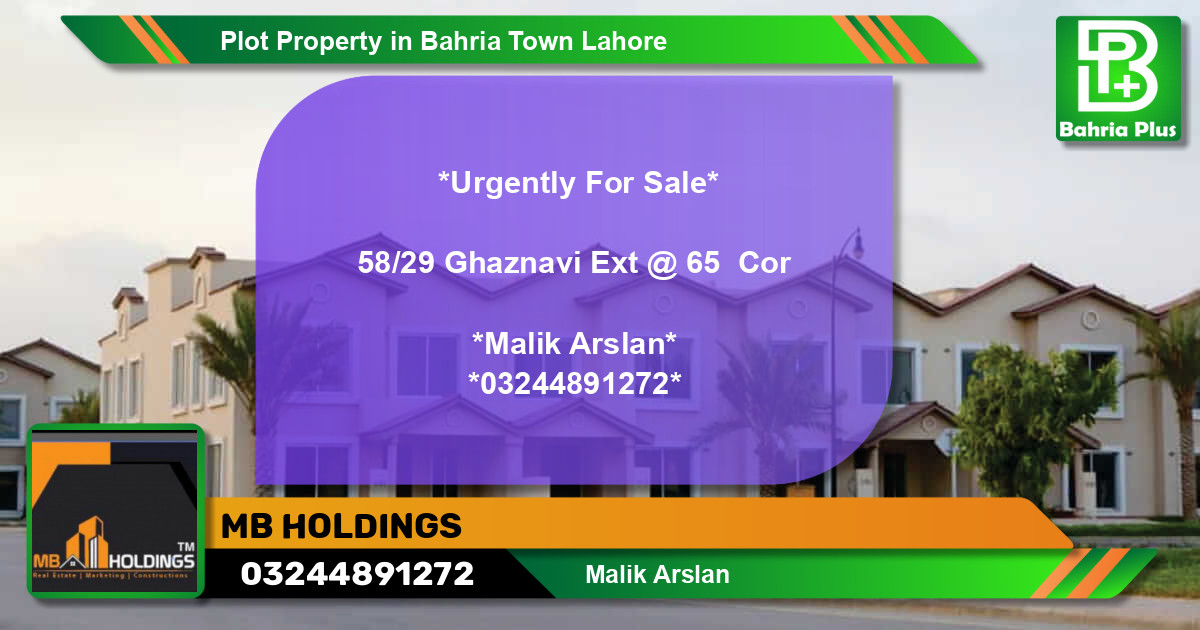 Residential Plot for Sale in Bahria Town, Lahore - (BP-85299)