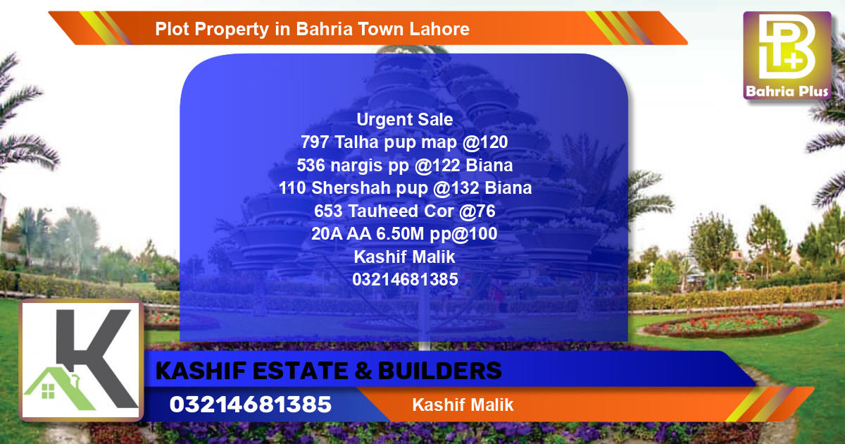 Residential Plot for Sale in Bahria Town, Lahore - (BP-85309)