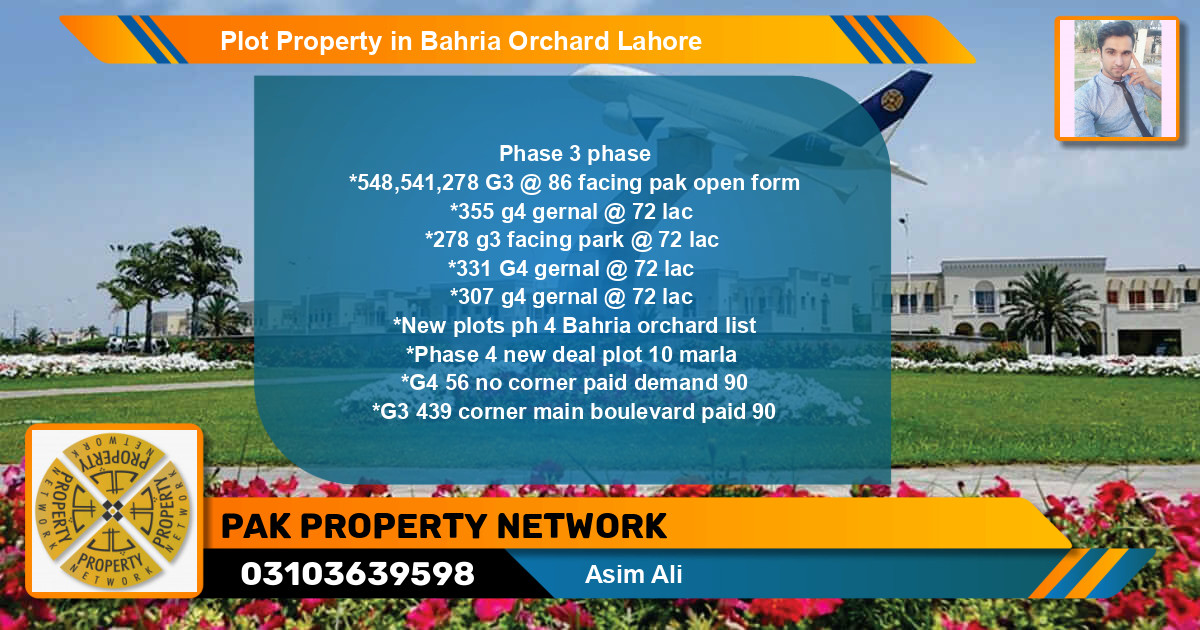 Residential Plot for Sale in Bahria Orchard, Lahore - (BP-85319)