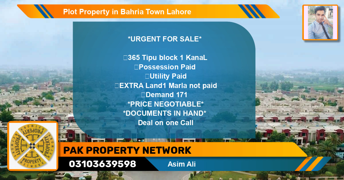 Residential Plot for Sale in Bahria Town, Lahore - (BP-85347)