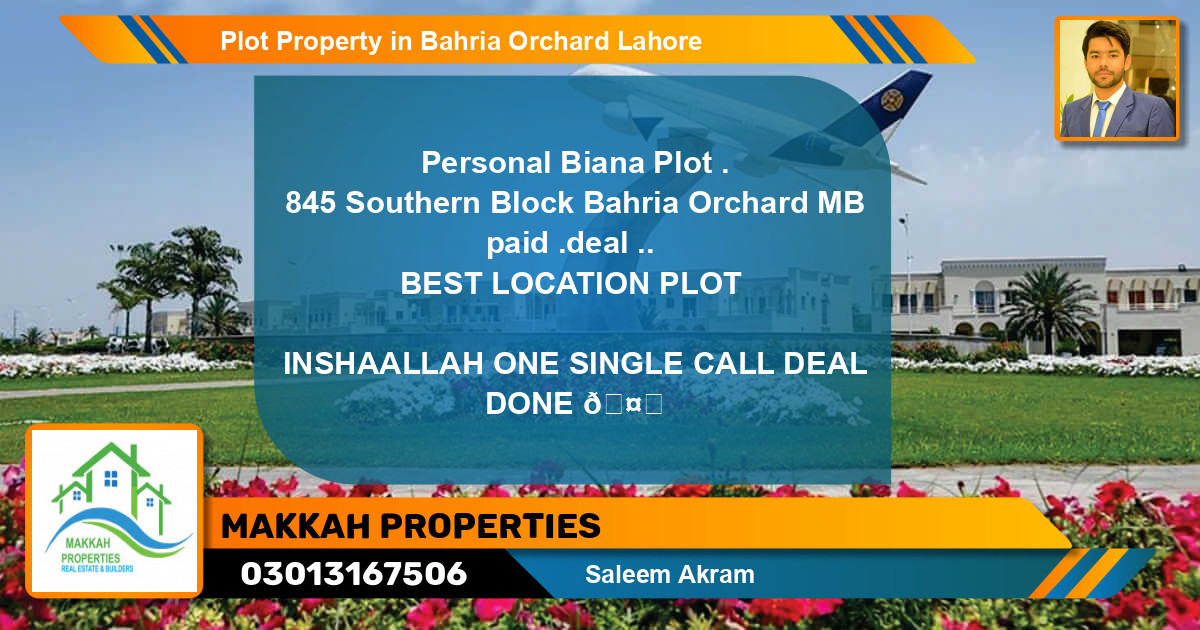 Residential Plot for Sale in Bahria Orchard, Lahore - (BP-85363)