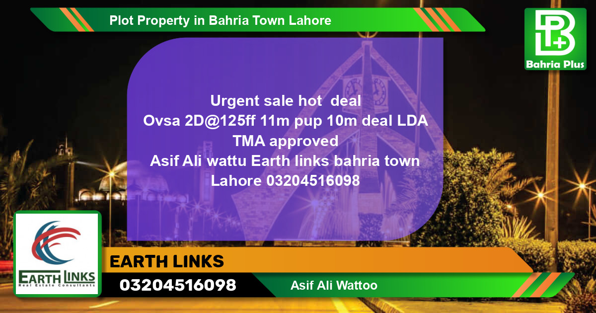 Residential Plot for Sale in Bahria Town, Lahore - (BP-85387)