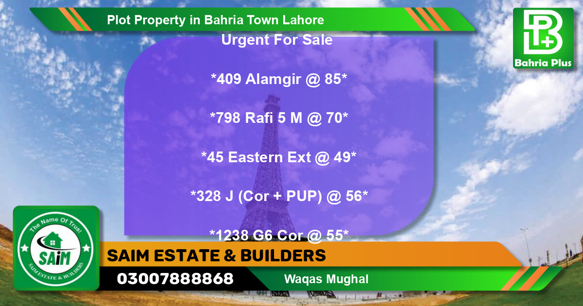 Residential Plot for Sale in Bahria Town, Lahore - (BP-85396)