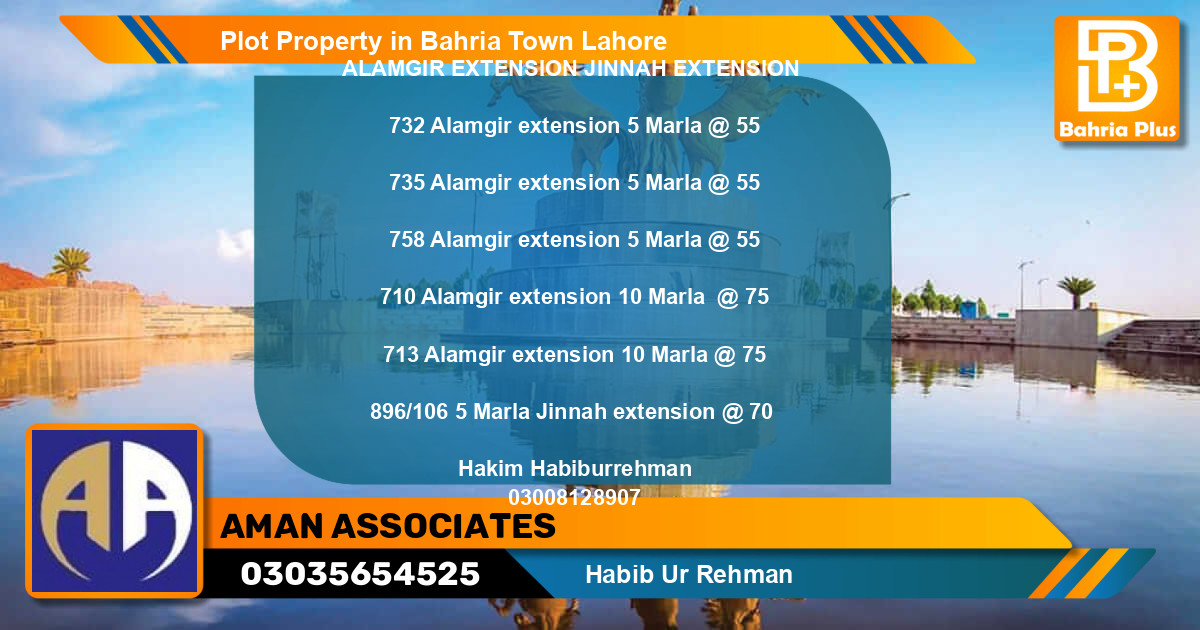 Residential Plot for Sale in Bahria Town, Lahore - (BP-85405)