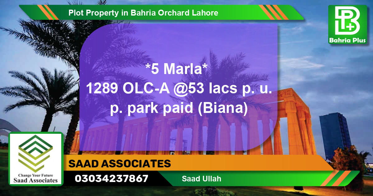 Residential Plot for Sale in Bahria Orchard, Lahore - (BP-85421)