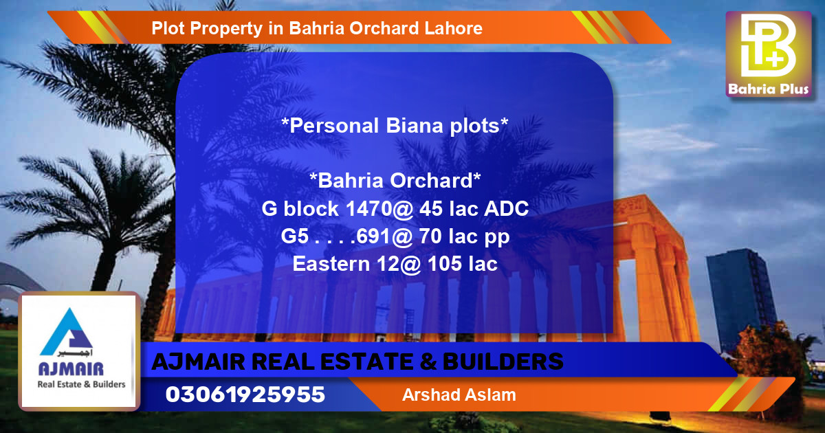 Residential Plot for Sale in Bahria Orchard, Lahore - (BP-85448)