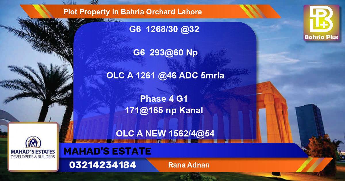 Residential Plot for Sale in Bahria Orchard, Lahore - (BP-85461)