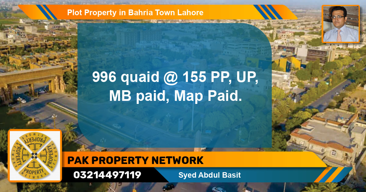 Residential Plot for Sale in Bahria Town, Lahore - (BP-85469)