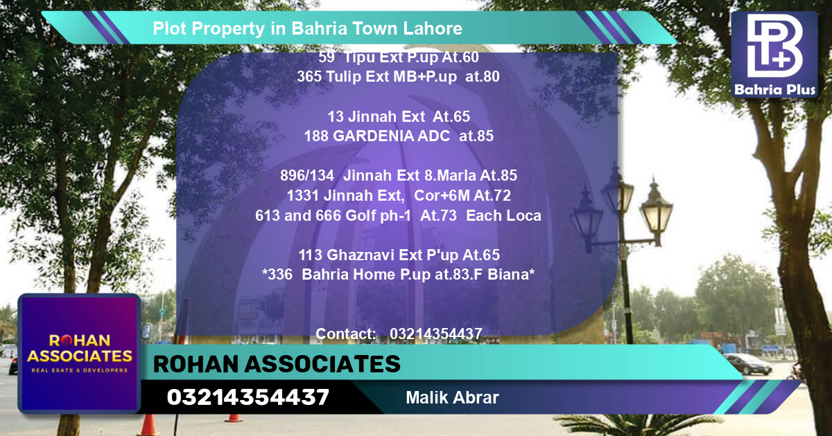 Residential Plot for Sale in Bahria Town, Lahore - (BP-85536)