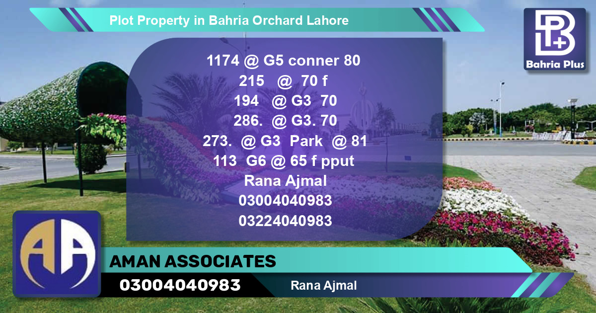 Residential Plot for Sale in Bahria Orchard, Lahore - (BP-85542)