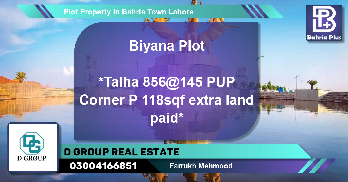 Residential Plot for Sale in Bahria Town, Lahore - (BP-85559)